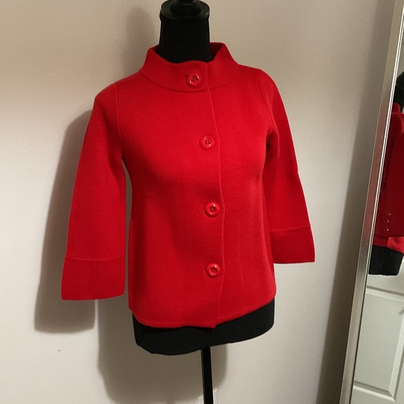J. Crew Vibrant Red Pea Coat - Picture 1 of 4